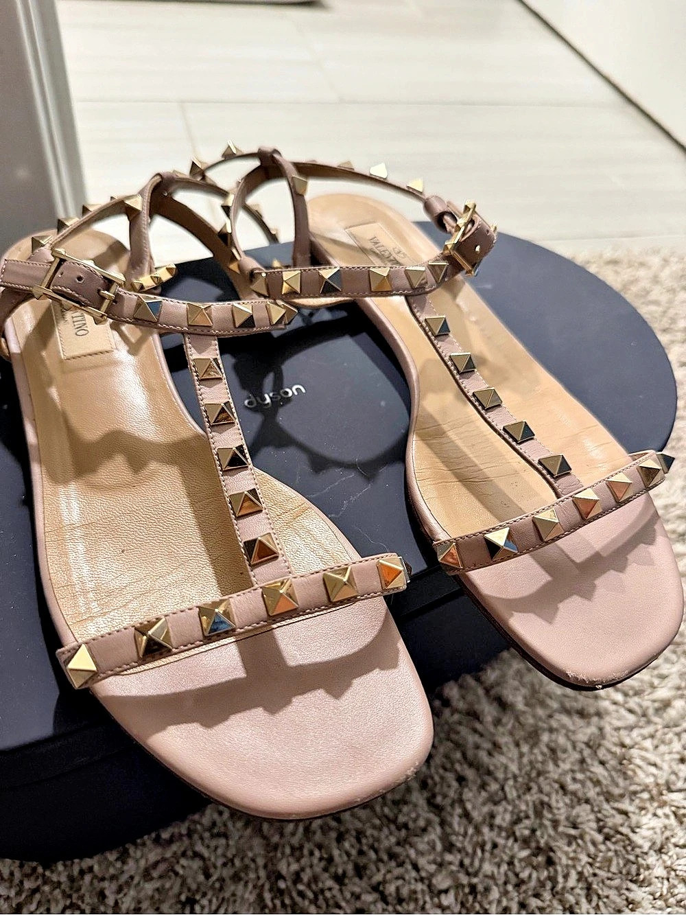 Valentino Rockstud Sandals in Pink 8.5